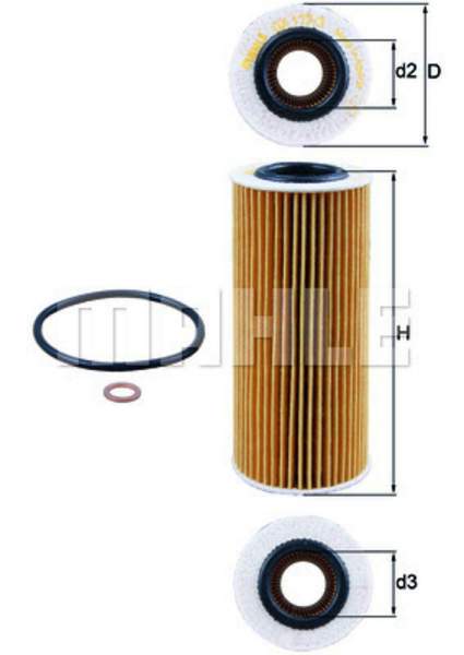 MAHLE OX 177/3D Ölfilter BMW Diesel